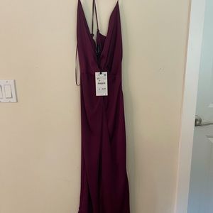 Never worn, dark purple/ plum , midi Zara dress. Perfect for a wedding
